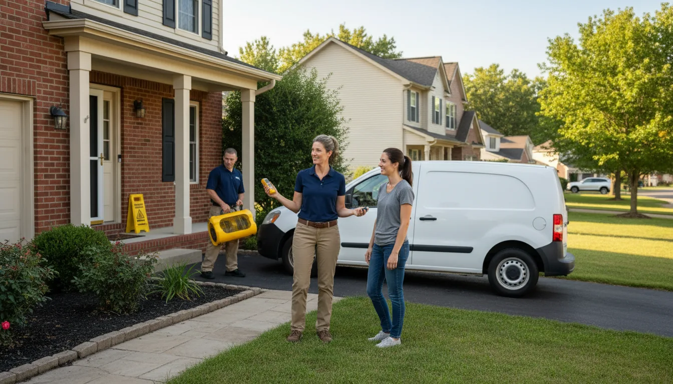 Residential water damage restoration in Merriam, KS